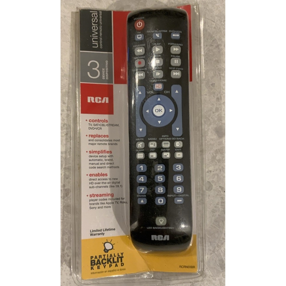 RCA - 3-Device Universal Remote (Black)